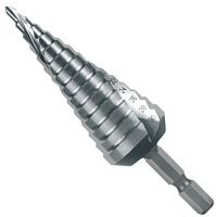 Сверло ступенчатое винтовая канавка 4-30 мм, HSS-Co5, хвостовик 1/4" H-Tools 101052EHT, 14 ступеней